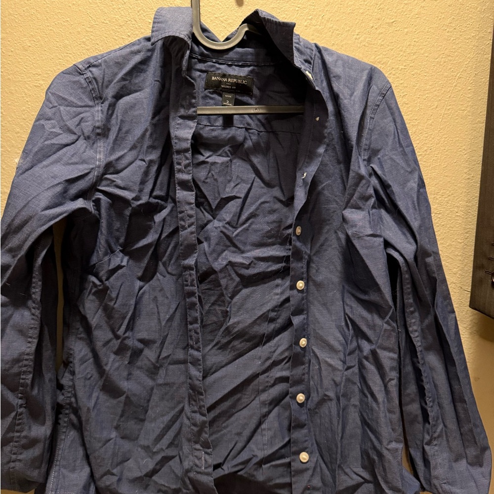 Banana Republic Tailored Fit Navy Shirt Jacket